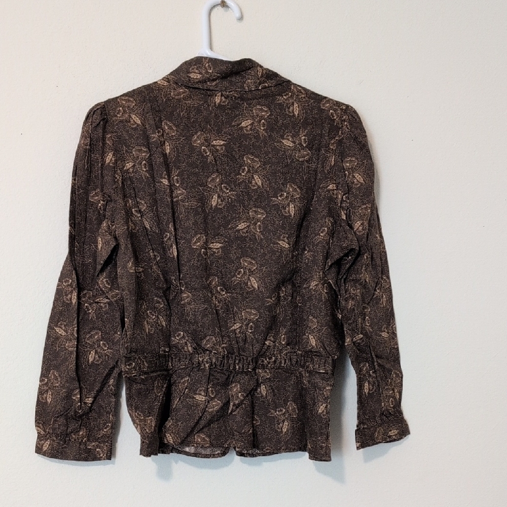 Ralph Lauren Double RL Brown Floral Blouse - Picture 3 of 10